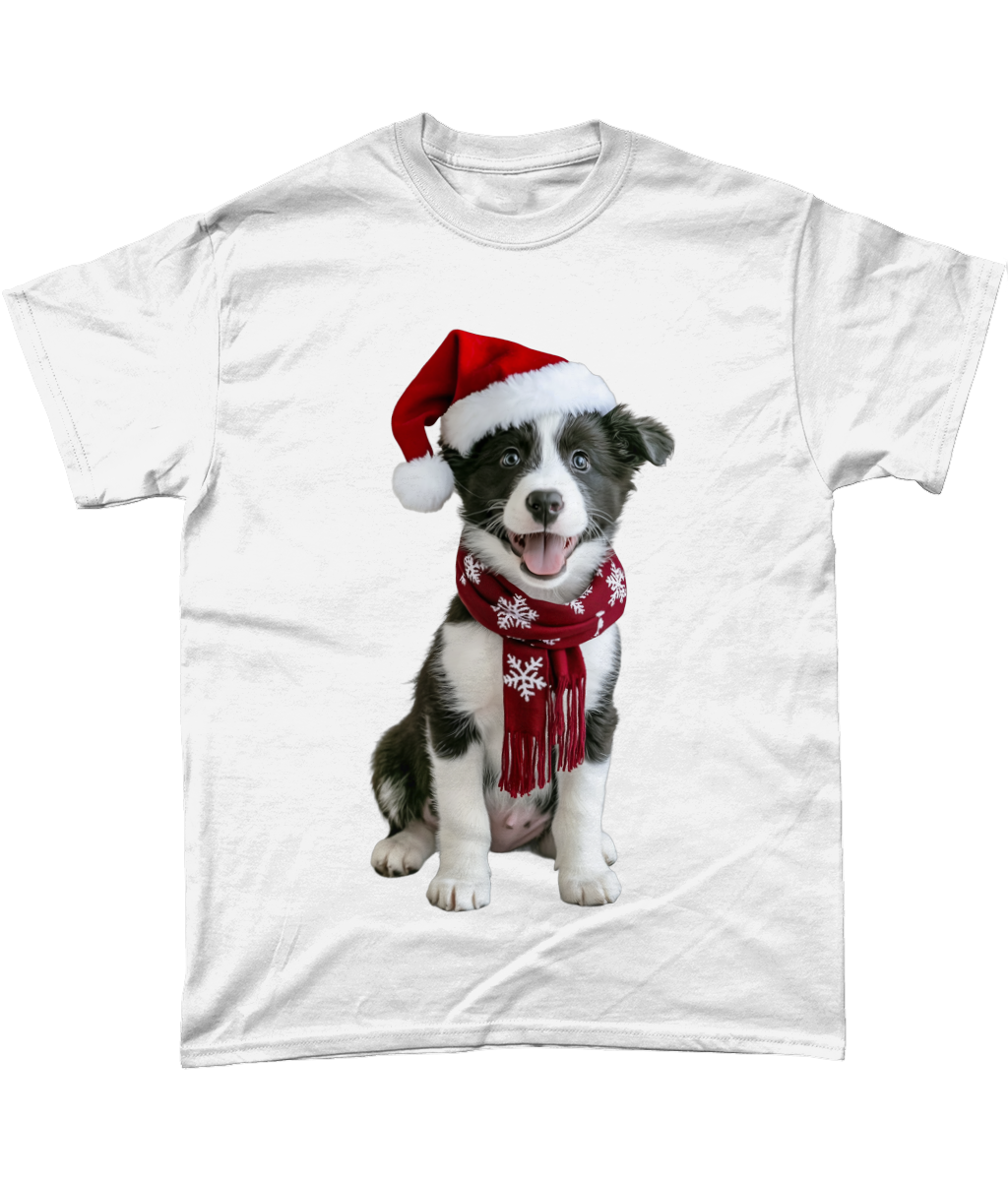 Border Collie Festive Pup T-Shirt (Standard)