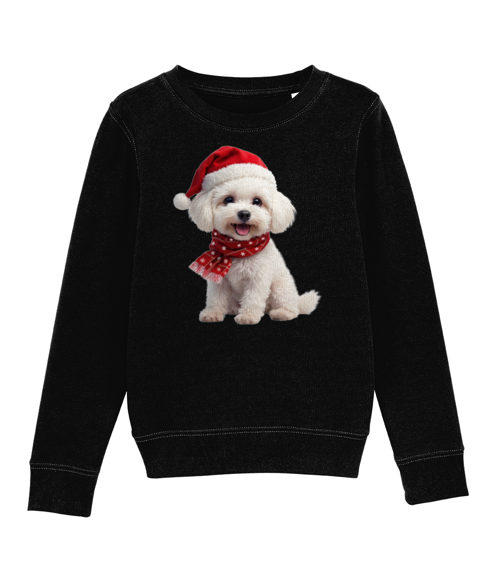 Bichon Frise Festive Siona Childrens Sweatshirt (Premium)