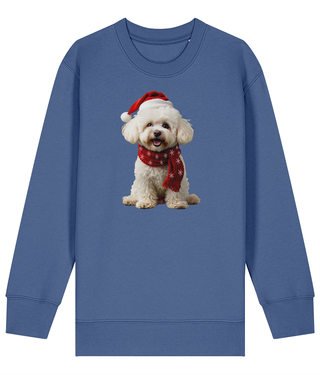 Bichon Frise Festive Finn Childrens Sweatshirt (Premium).