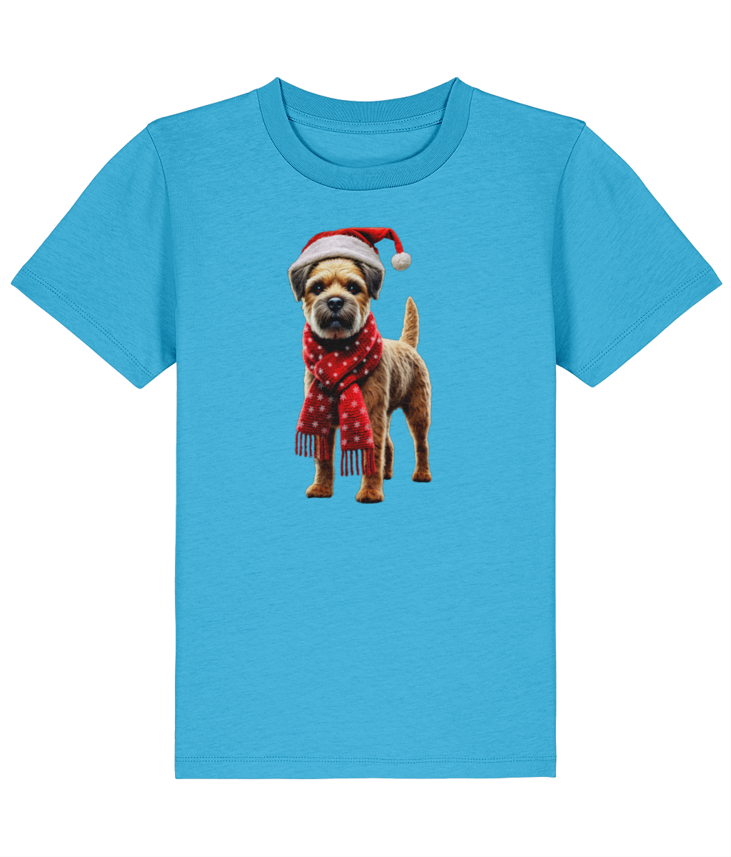 Border Terrier Festive Fallon Childrens T-shirt (Premium)