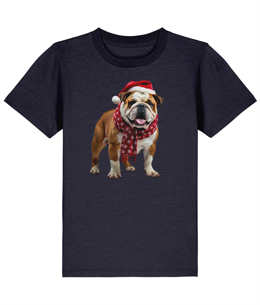 Bulldog Festive Menna Childrens T-shirt (Premium)