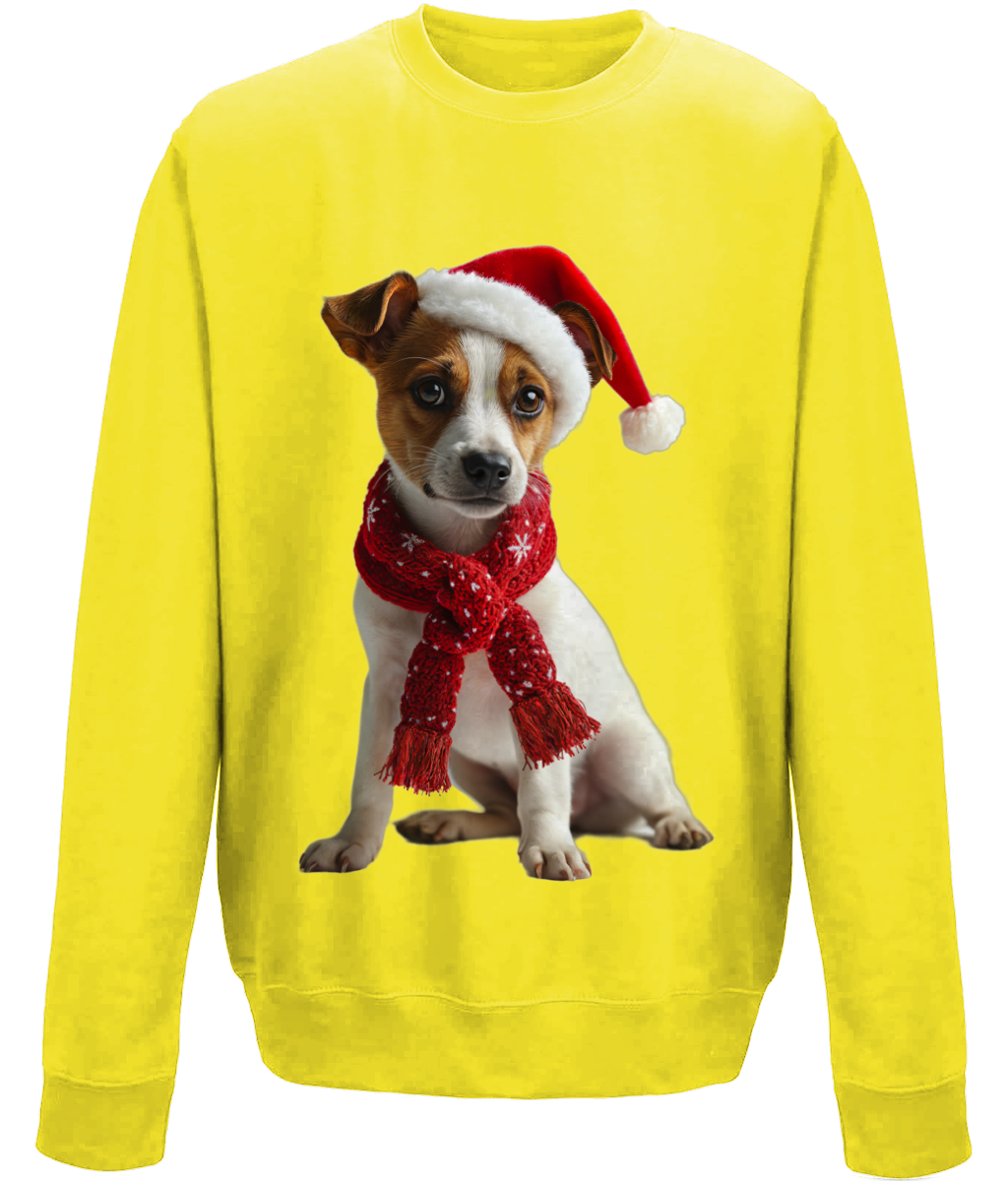 Jack Russell Festive Afon Childrens Sweatshirt (Standard)