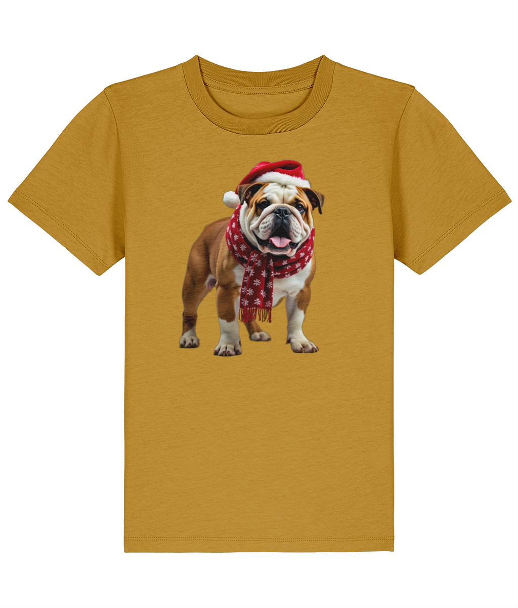 Bulldog Festive Menna Childrens T-shirt (Premium)