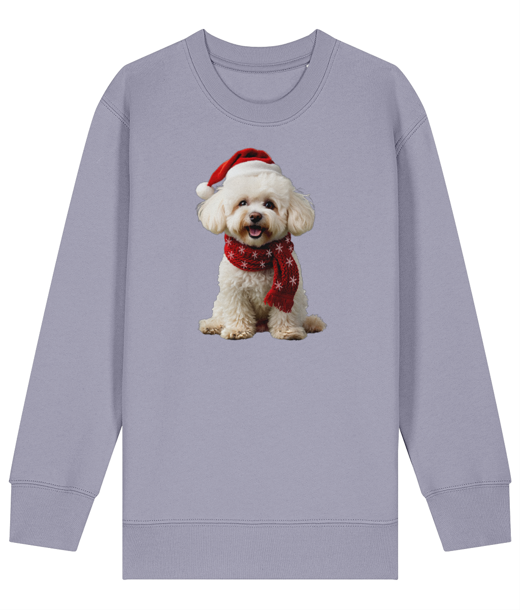 Bichon Frise Festive Finn Childrens Sweatshirt (Premium).