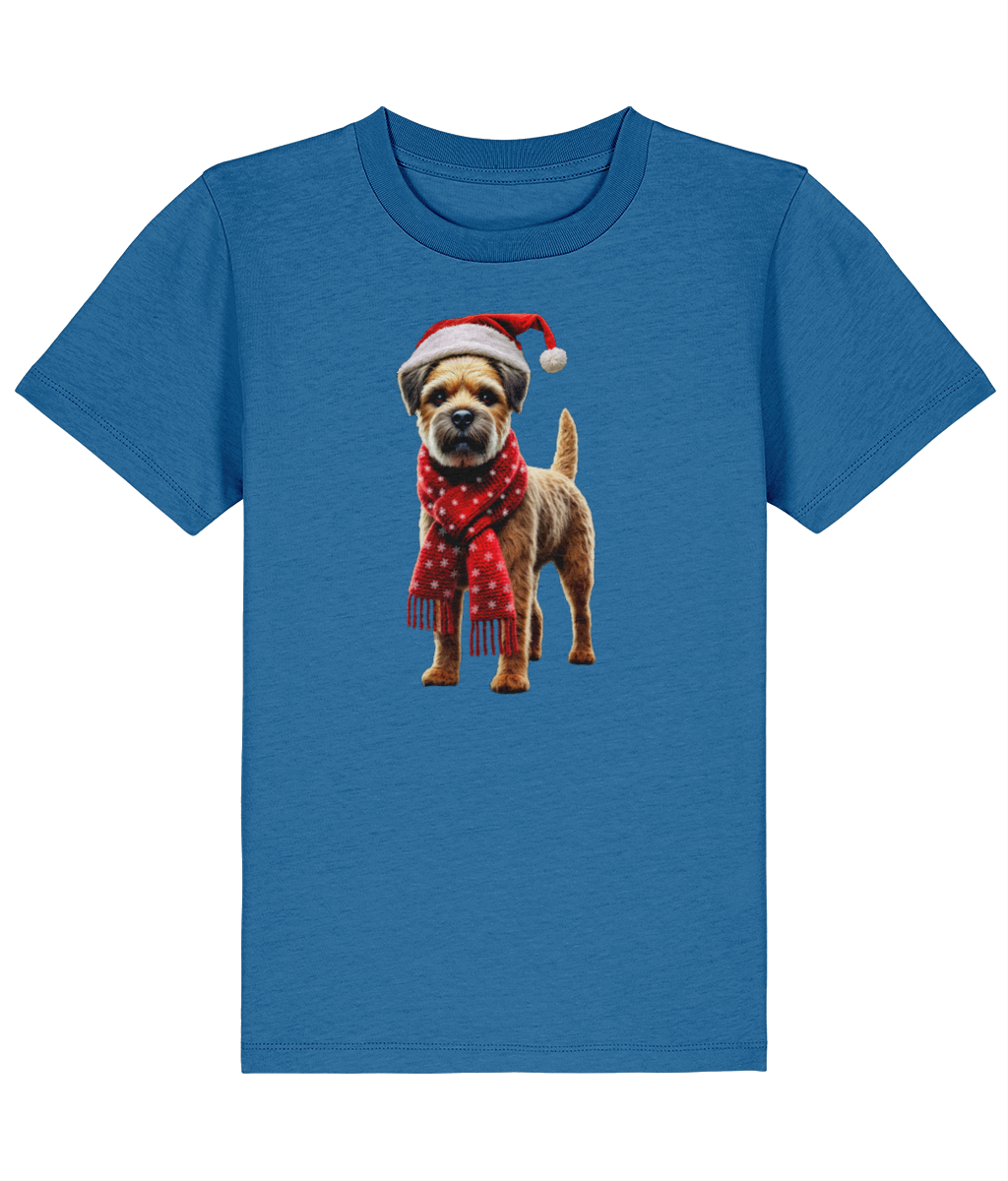 Border Terrier Festive Fallon Childrens T-shirt (Premium)