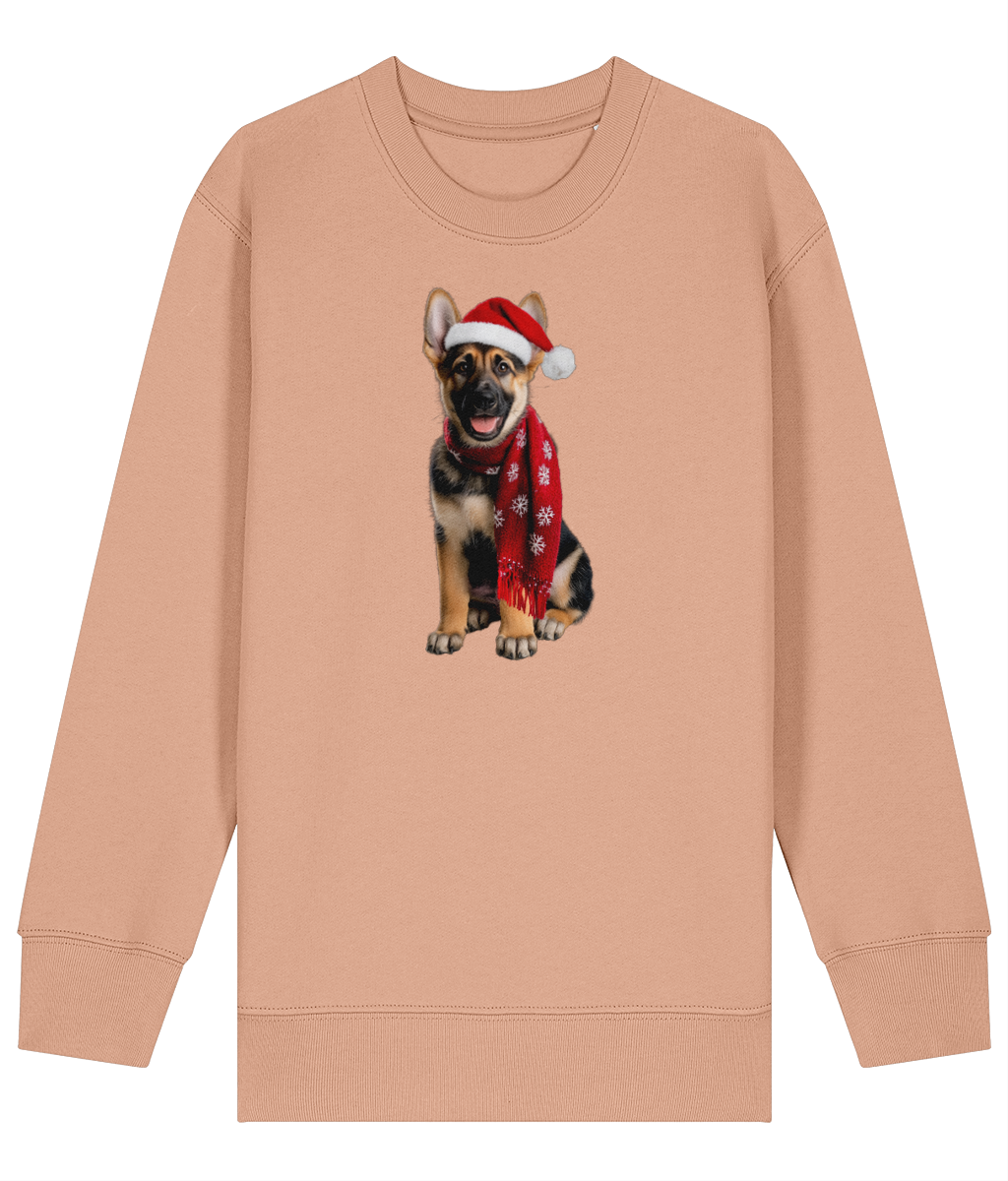 German Shepherd Festive Rebel Childrens Sweatshirt (Premium).