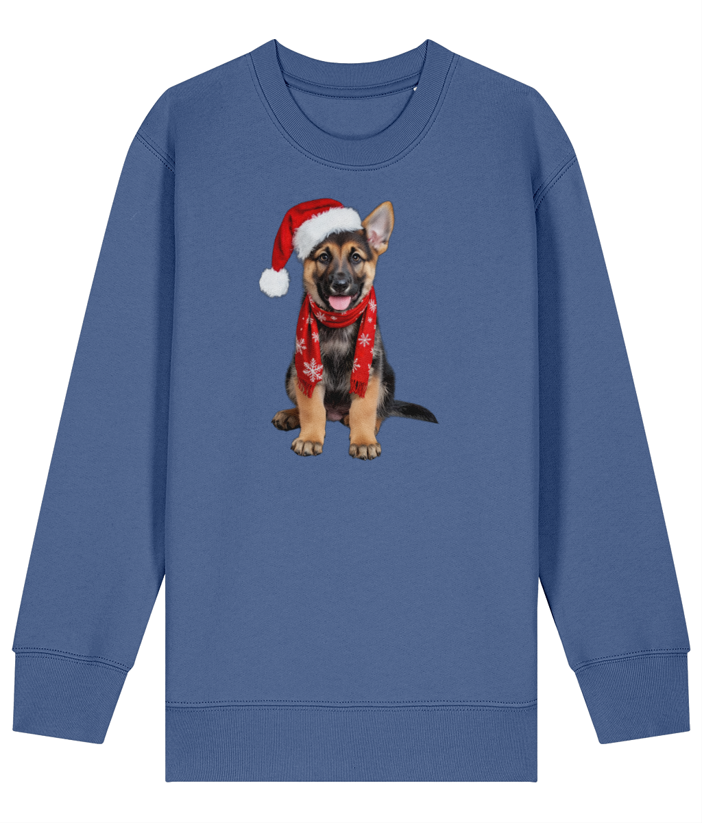 German Shepherd Festive Rina Childrens Sweatshirt (Premium).