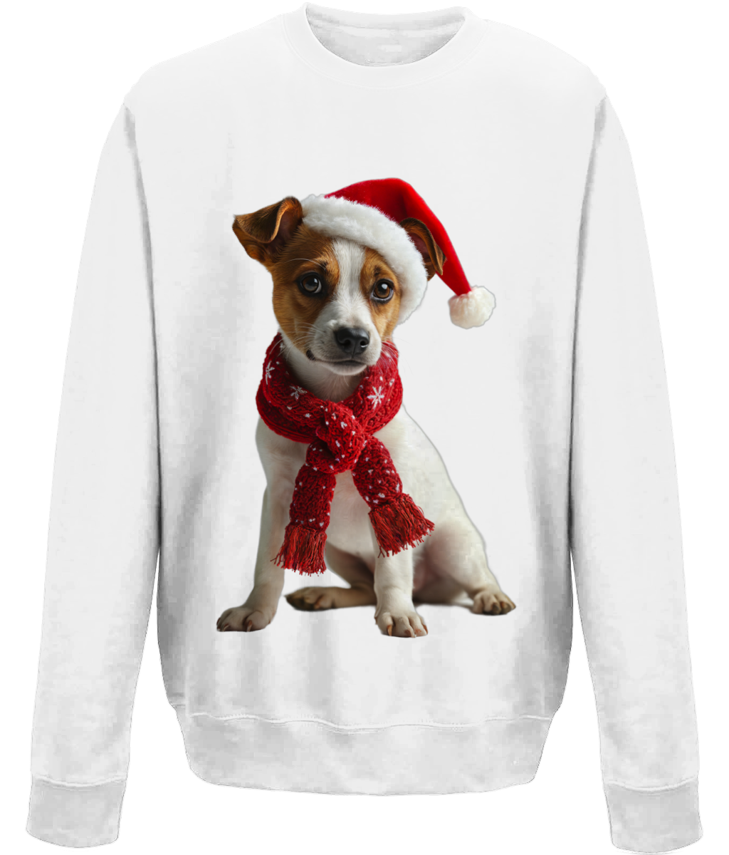 Jack Russell Festive Afon Childrens Sweatshirt (Standard)