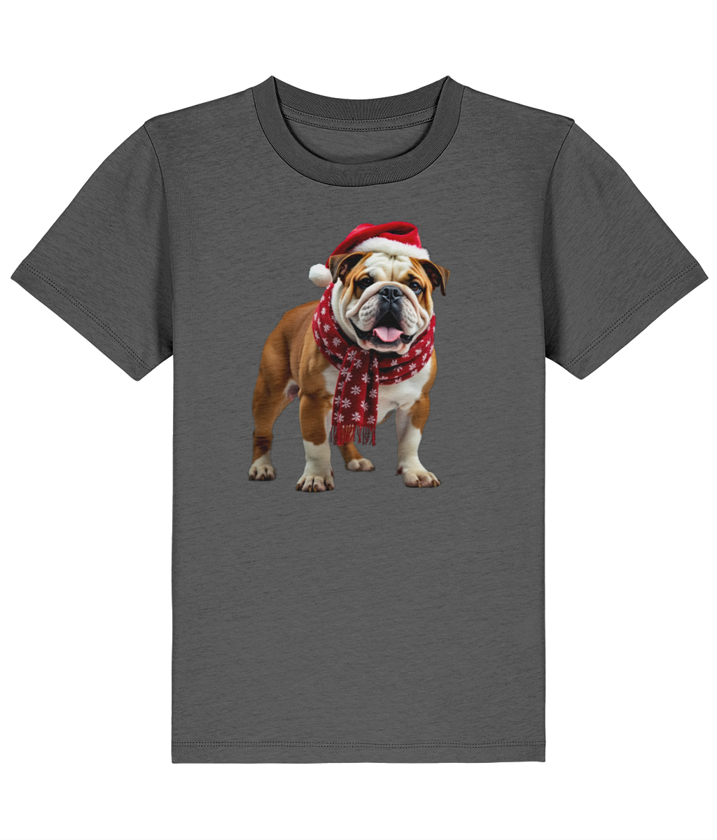 Bulldog Festive Menna Childrens T-shirt (Premium)