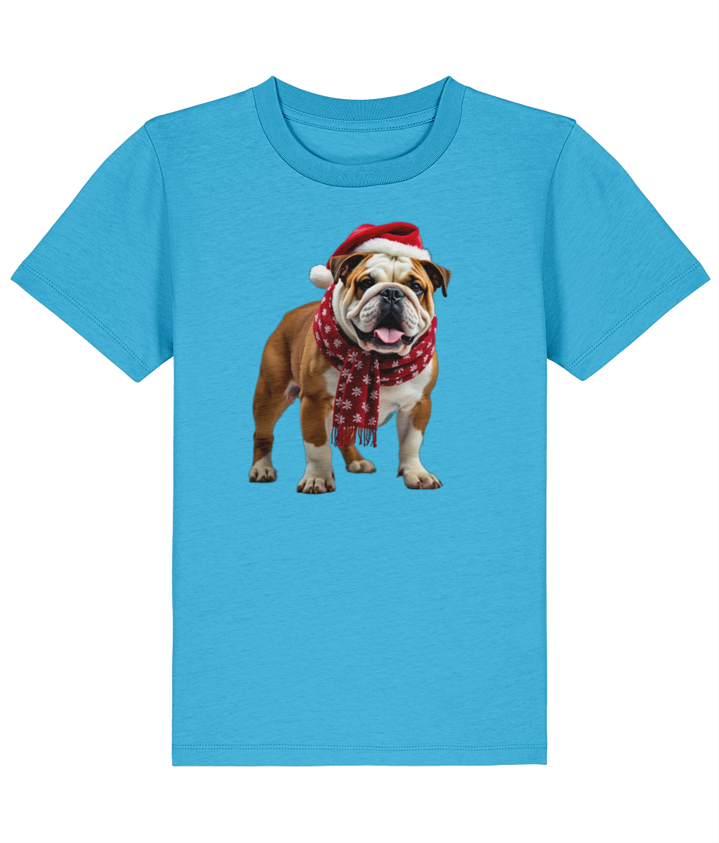 Bulldog Festive Menna Childrens T-shirt (Premium)