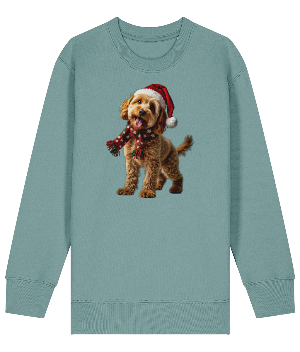 Cockapoo Festive Carwyn Childrens Sweatshirt (Premium).