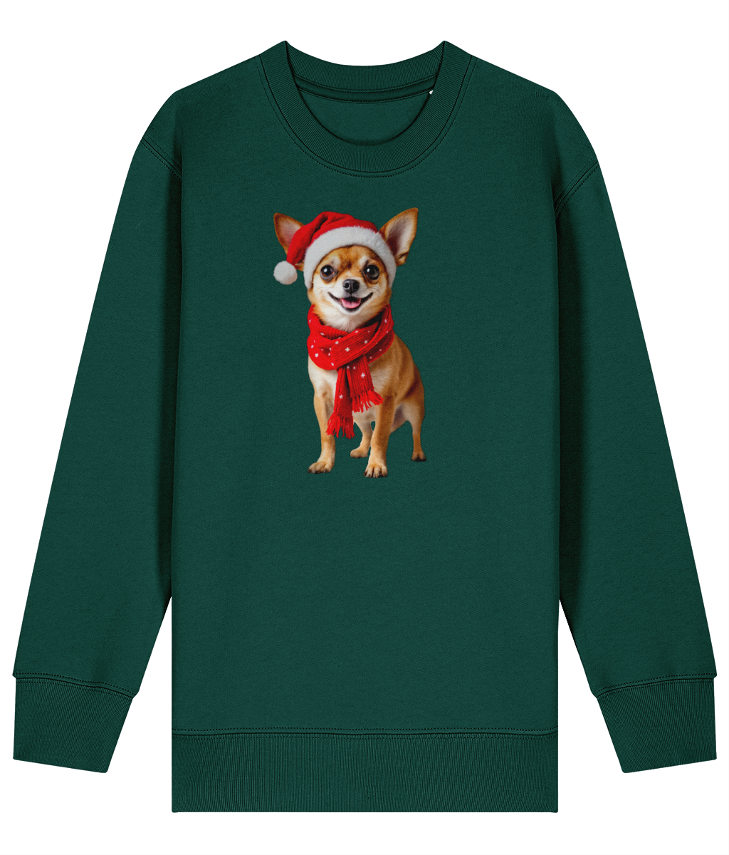 Chihuahua Festive Pixie Childrens Sweatshirt (Premium).