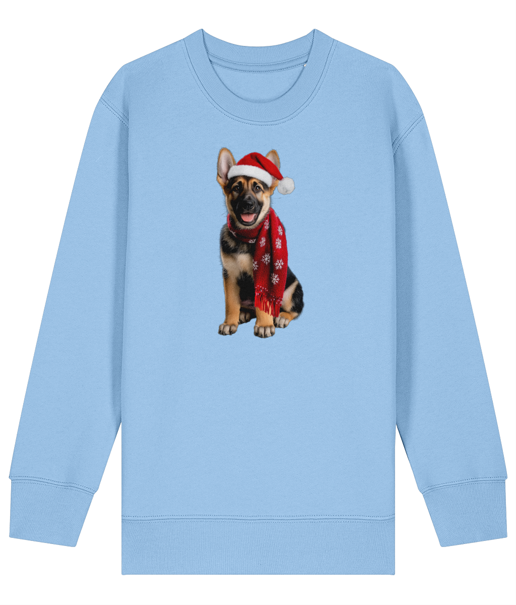 German Shepherd Festive Rebel Childrens Sweatshirt (Premium).