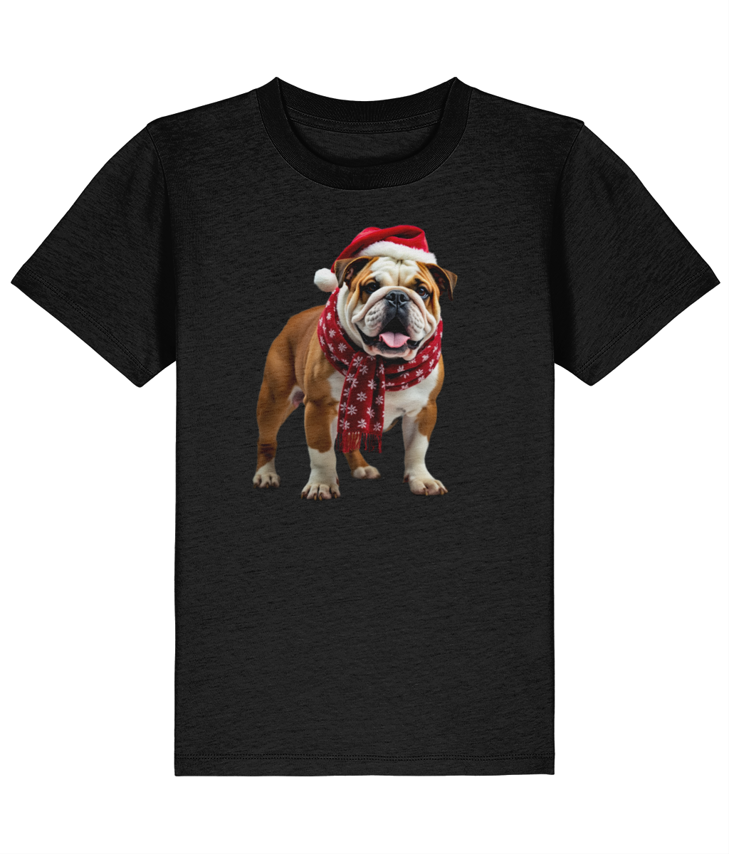 Bulldog Festive Menna Childrens T-shirt (Premium)