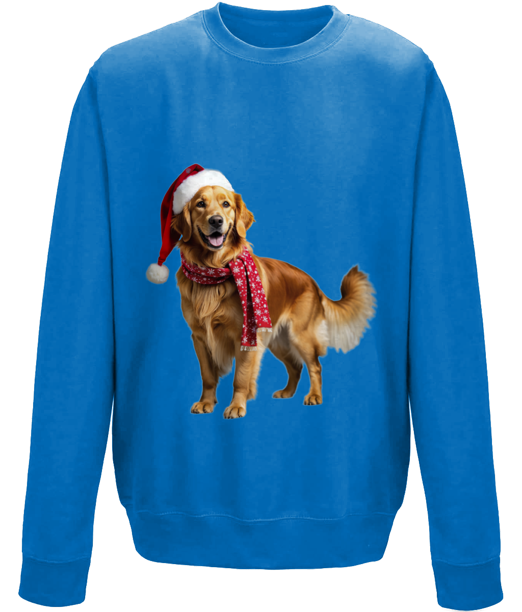 Golden Retriever Festive Nugget Childrens Sweatshirt (Standard)