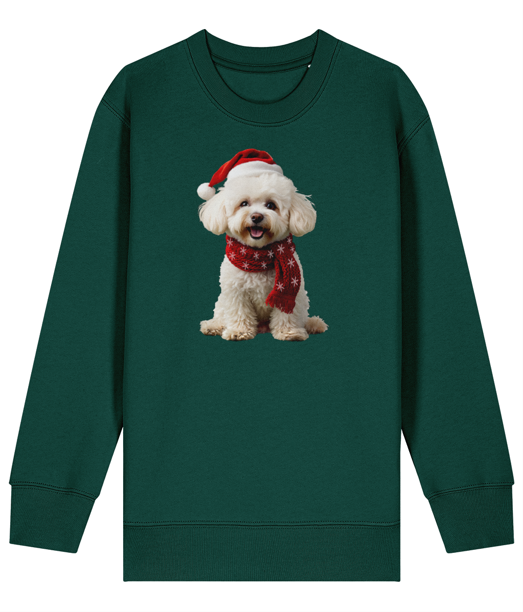 Bichon Frise Festive Finn Childrens Sweatshirt (Premium).