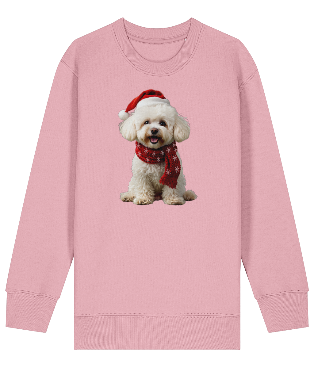 Bichon Frise Festive Finn Childrens Sweatshirt (Premium).