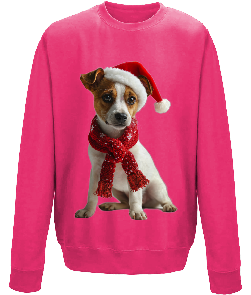 Jack Russell Festive Afon Childrens Sweatshirt (Standard)