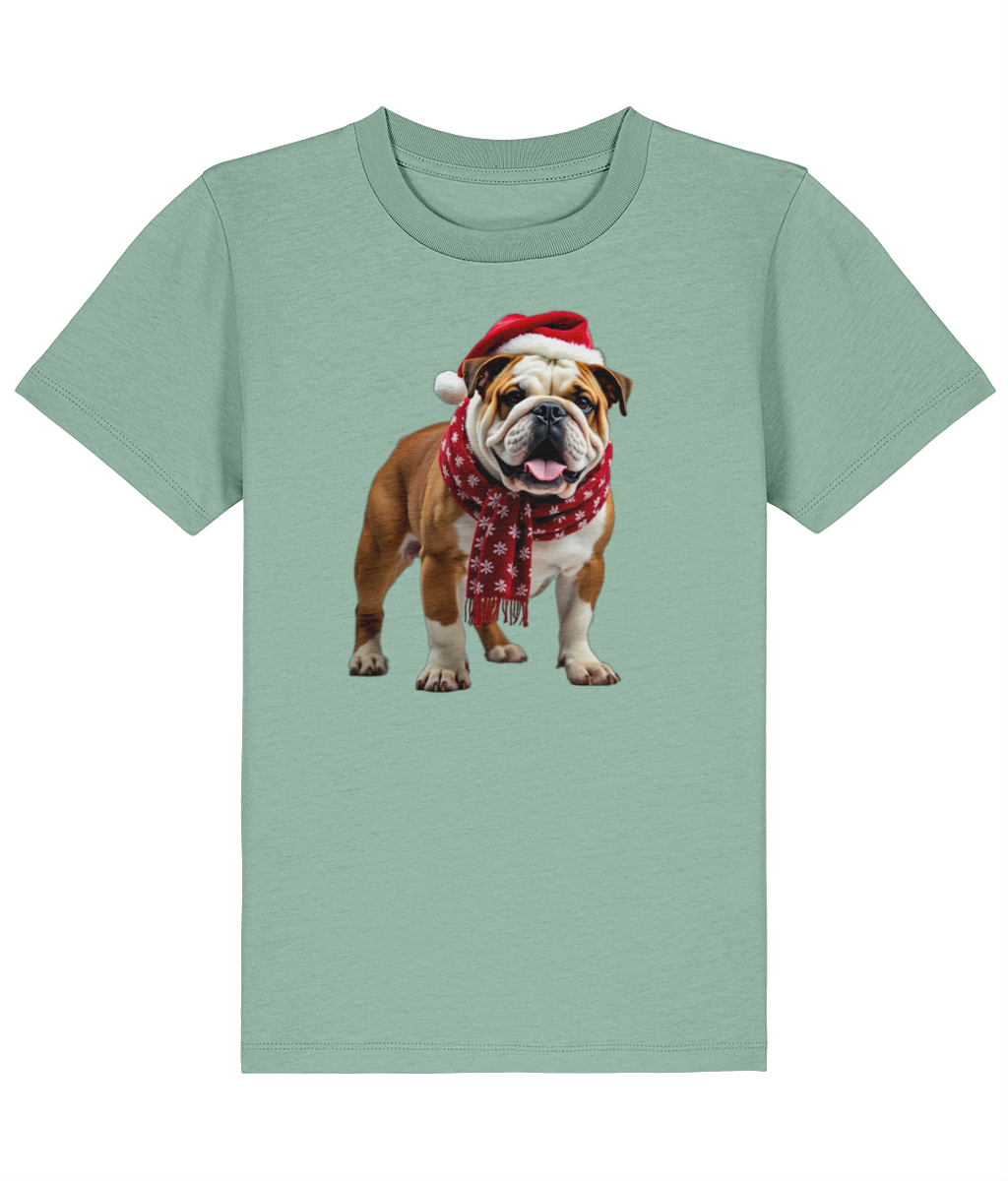 Bulldog Festive Menna Childrens T-shirt (Premium)