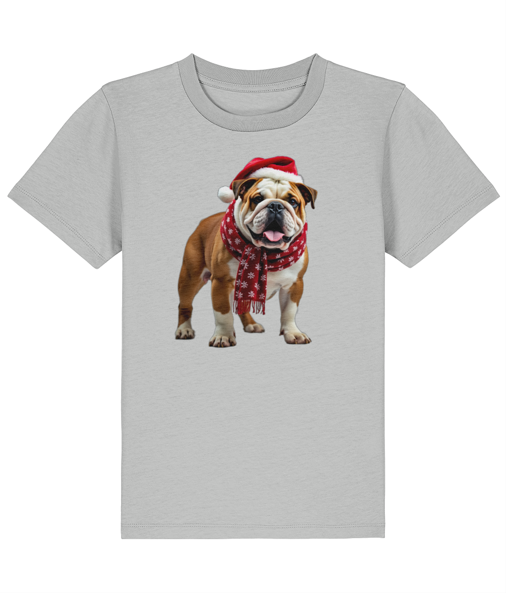 Bulldog Festive Menna Childrens T-shirt (Premium)