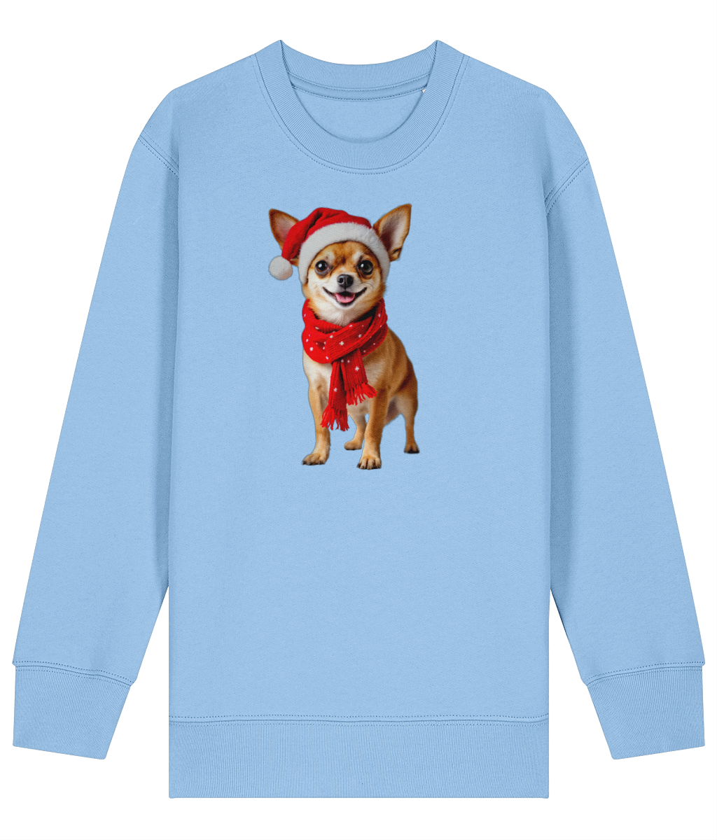 Chihuahua Festive Pixie Childrens Sweatshirt (Premium).