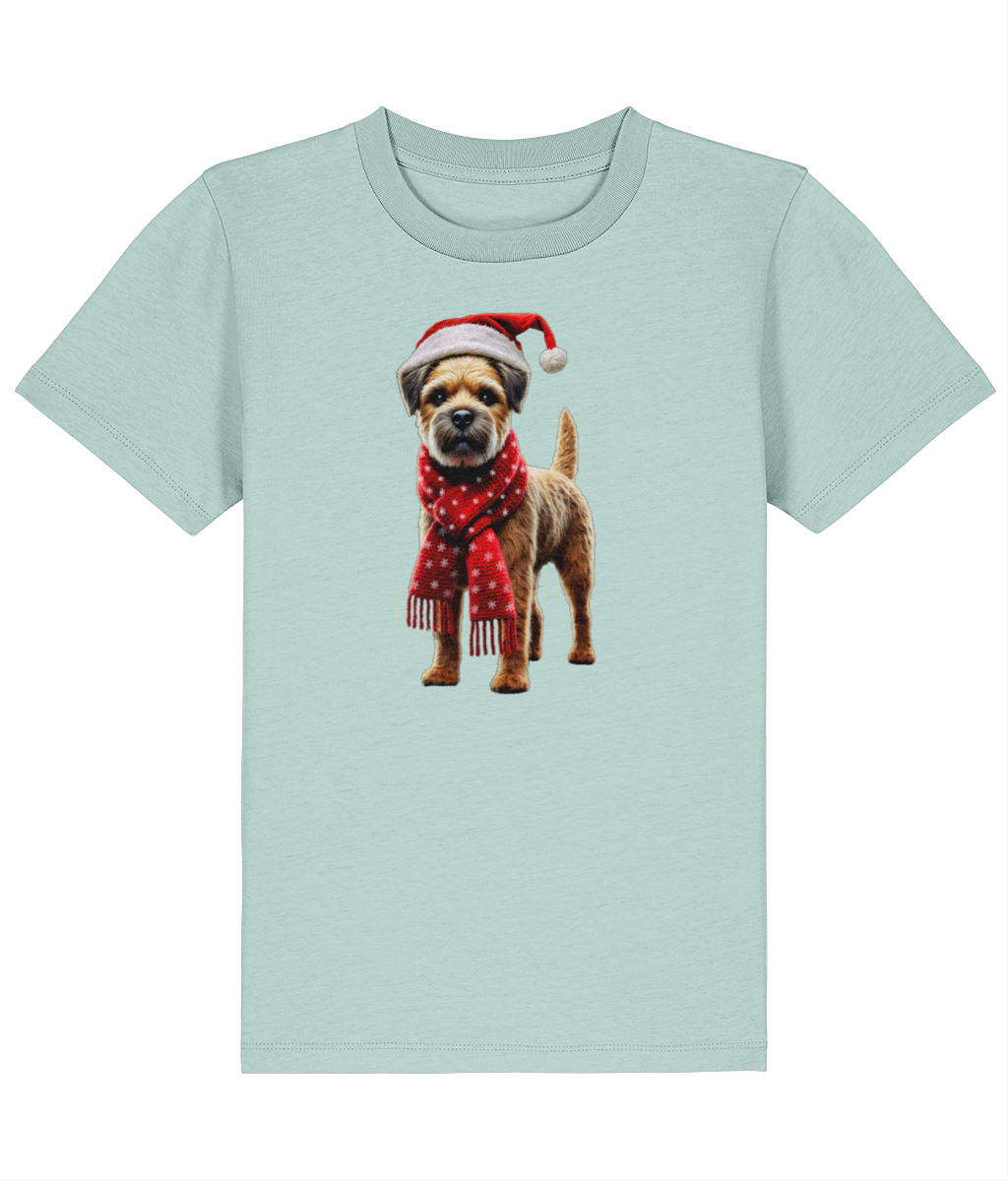 Border Terrier Festive Fallon Childrens T-shirt (Premium)