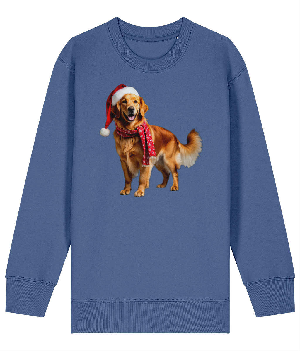 Golden Retriever Festive Nugget Childrens Sweatshirt (Premium).