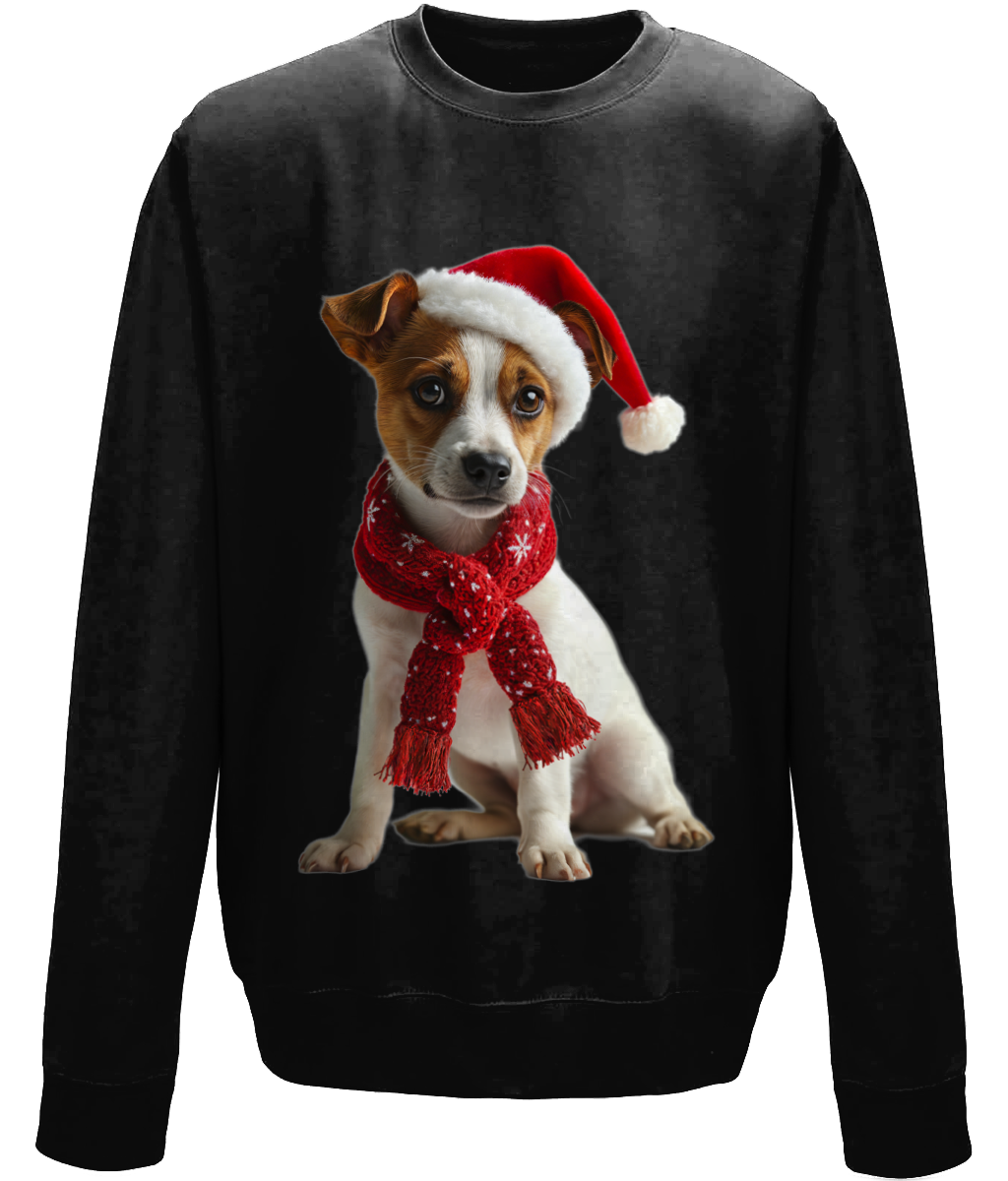 Jack Russell Festive Afon Childrens Sweatshirt (Standard)