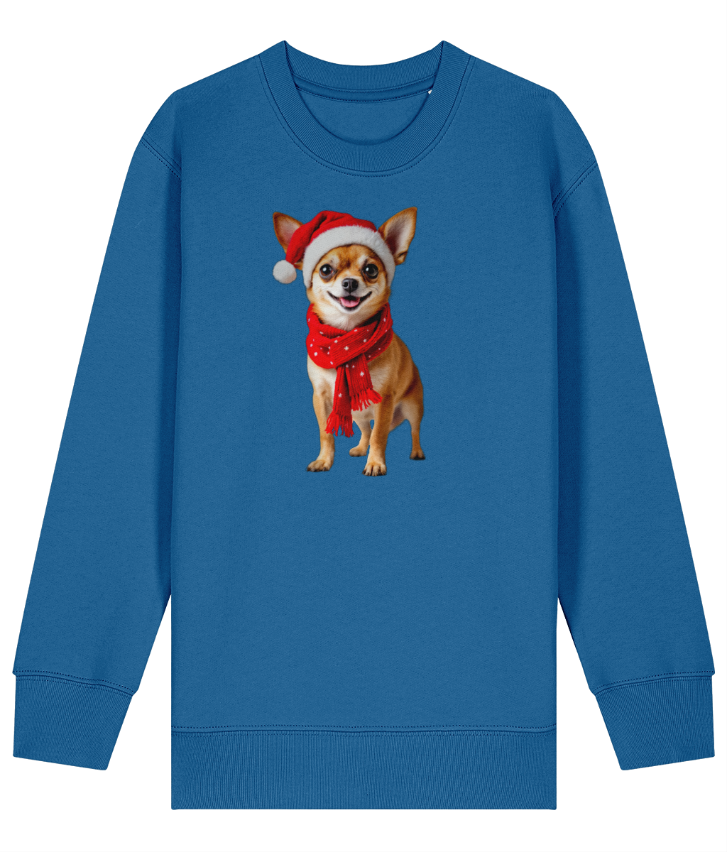 Chihuahua Festive Pixie Childrens Sweatshirt (Premium).