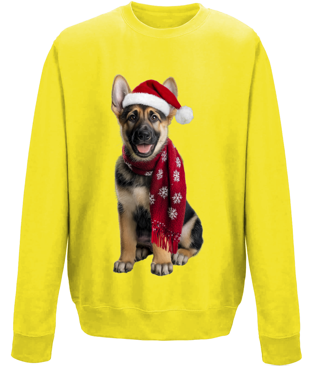 German Shepherd Festive Rebel Childrens Sweatshirt (Standard)