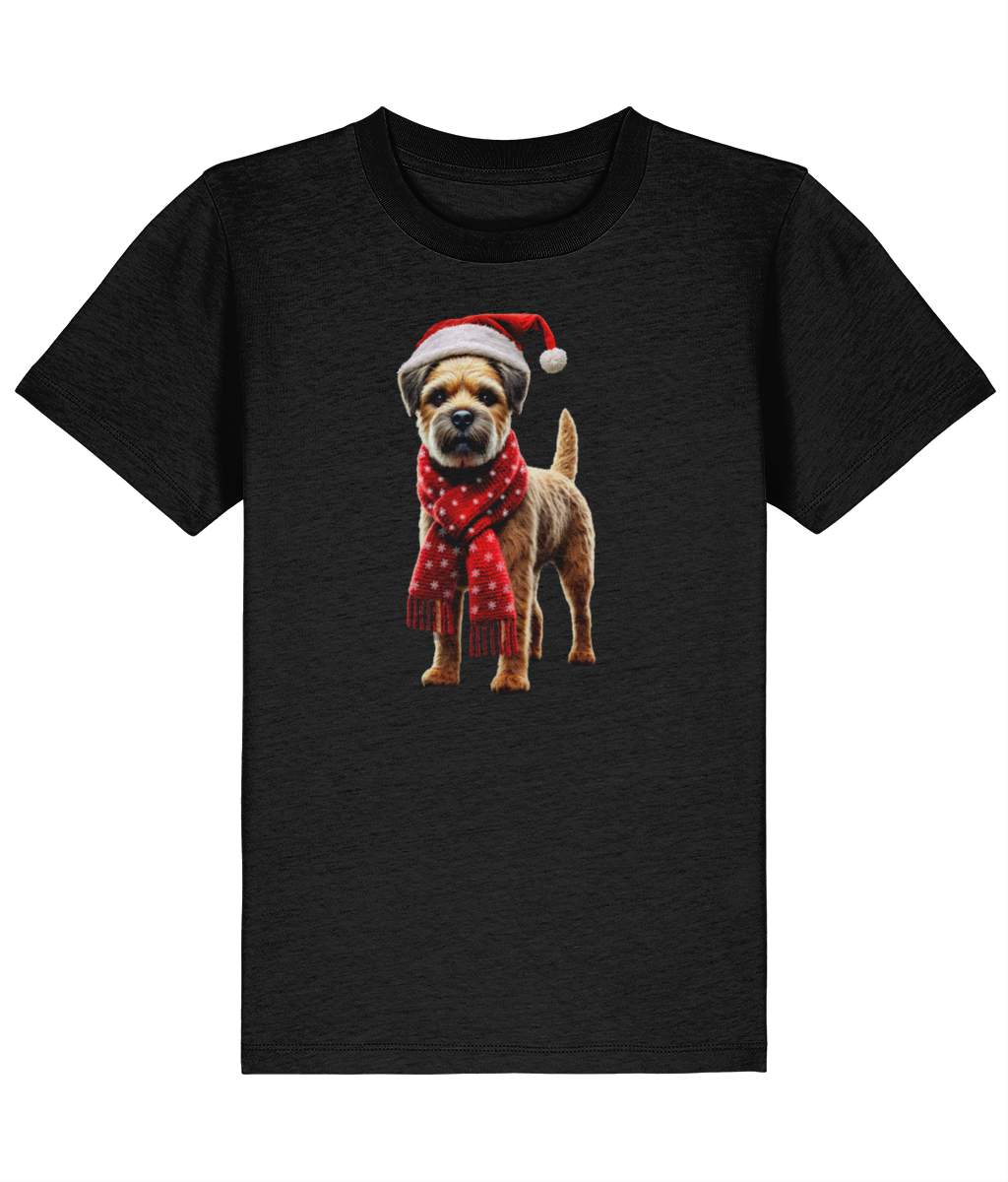 Border Terrier Festive Fallon Childrens T-shirt (Premium)