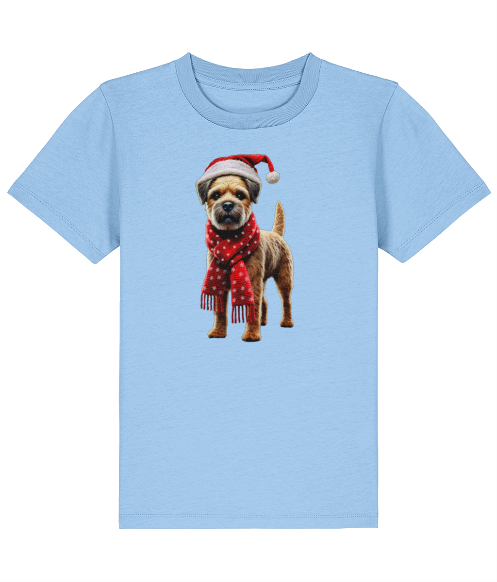 Border Terrier Festive Fallon Childrens T-shirt (Premium)