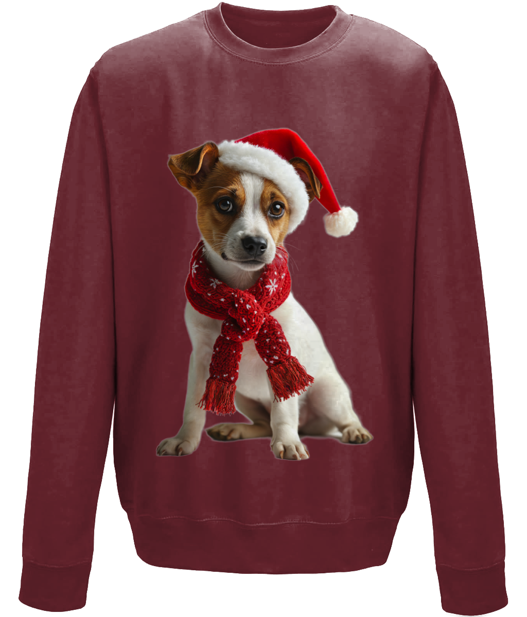 Jack Russell Festive Afon Childrens Sweatshirt (Standard)