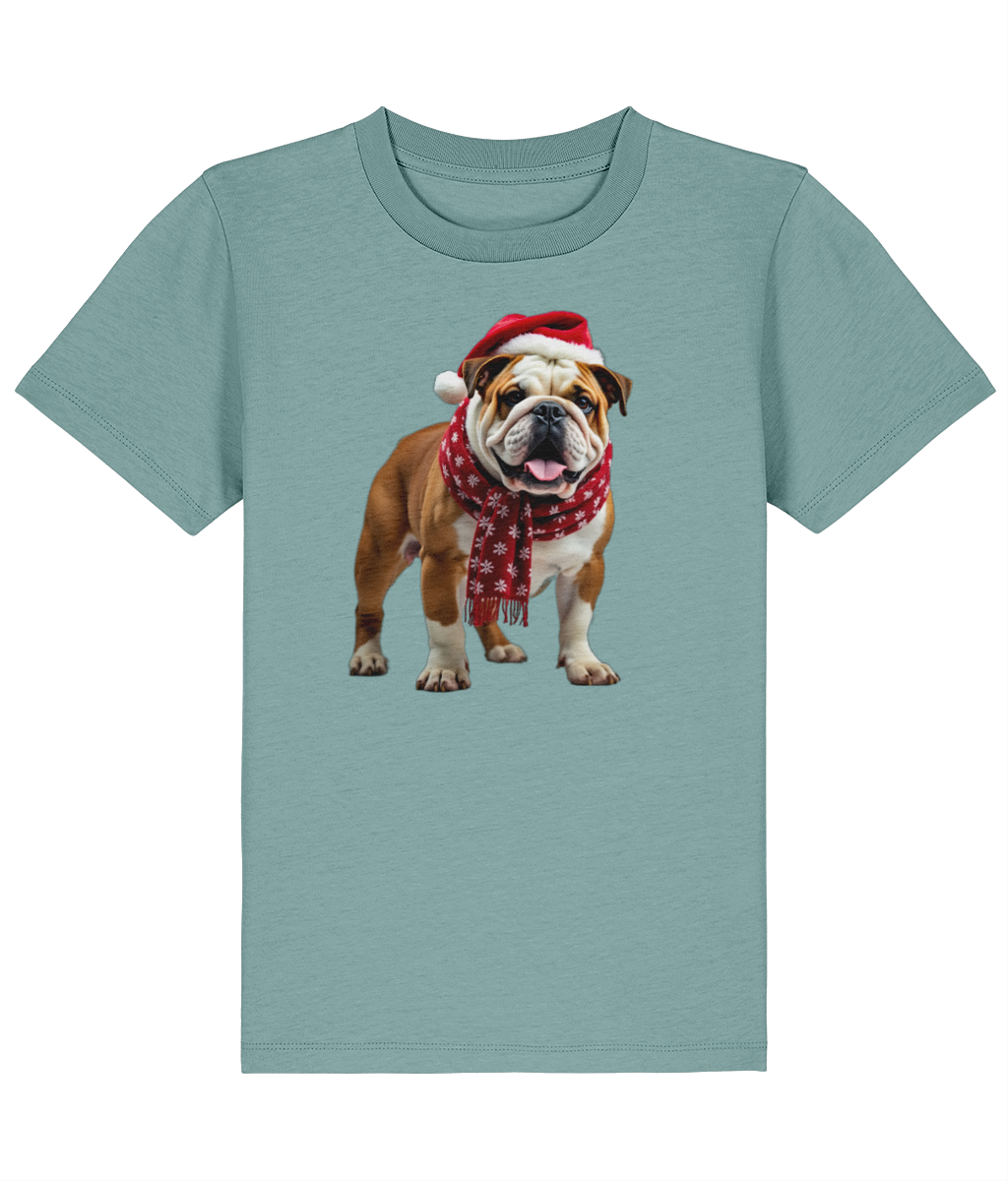 Bulldog Festive Menna Childrens T-shirt (Premium)