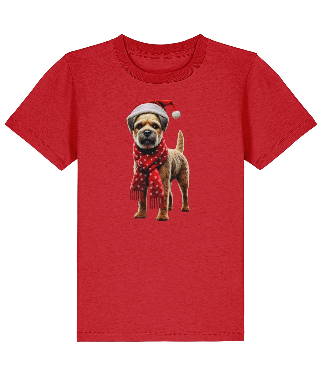 Border Terrier Festive Fallon Childrens T-shirt (Premium)