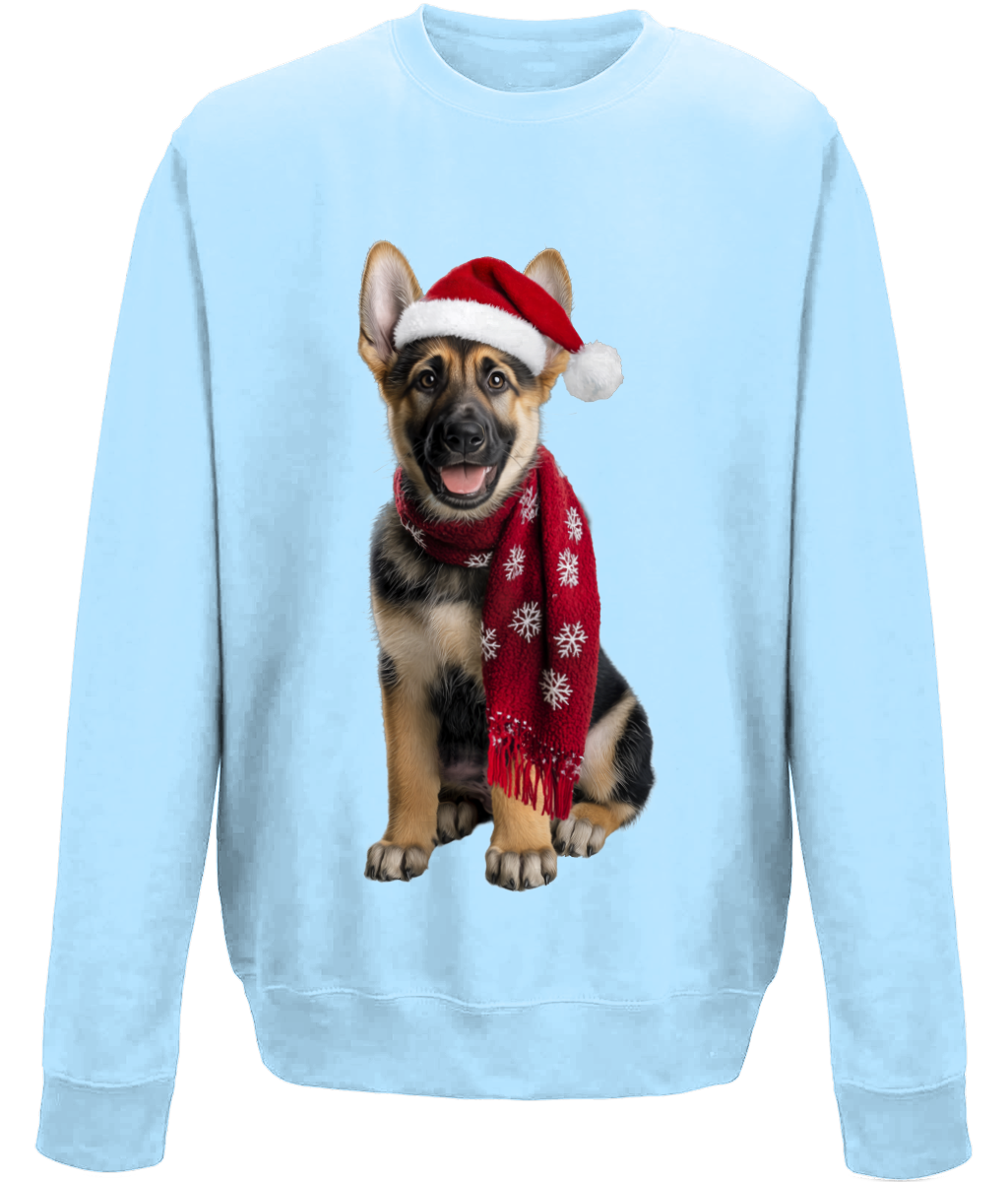 German Shepherd Festive Rebel Childrens Sweatshirt (Standard)