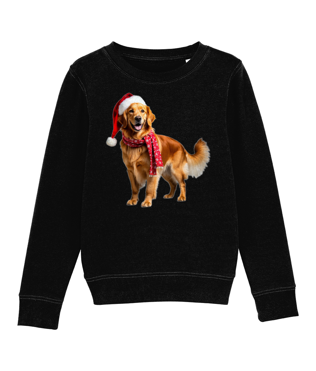 Golden Retriever Festive Nugget Childrens Sweatshirt (Premium)