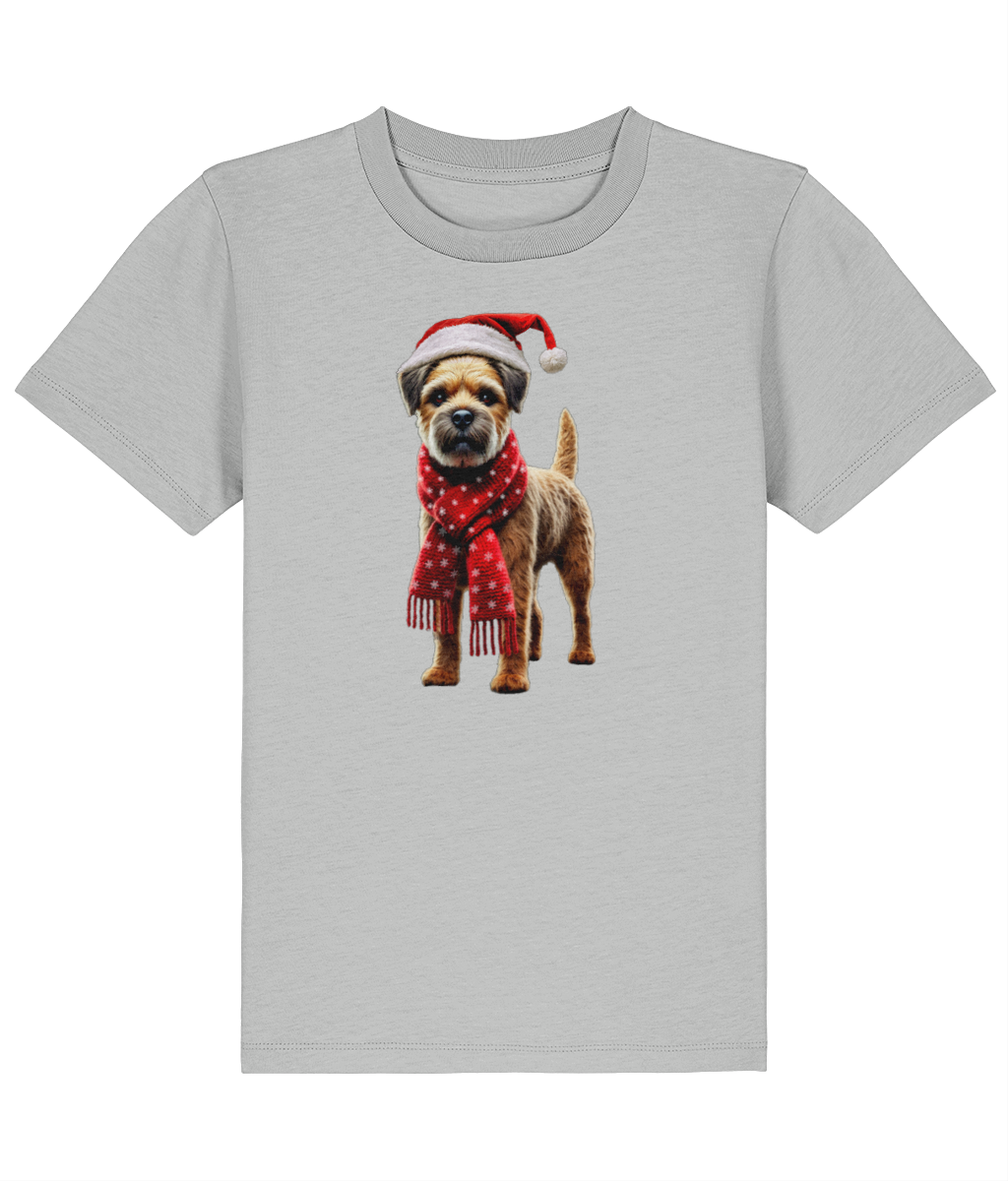 Border Terrier Festive Fallon Childrens T-shirt (Premium)