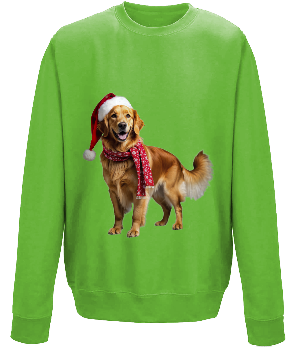 Golden Retriever Festive Nugget Childrens Sweatshirt (Standard)