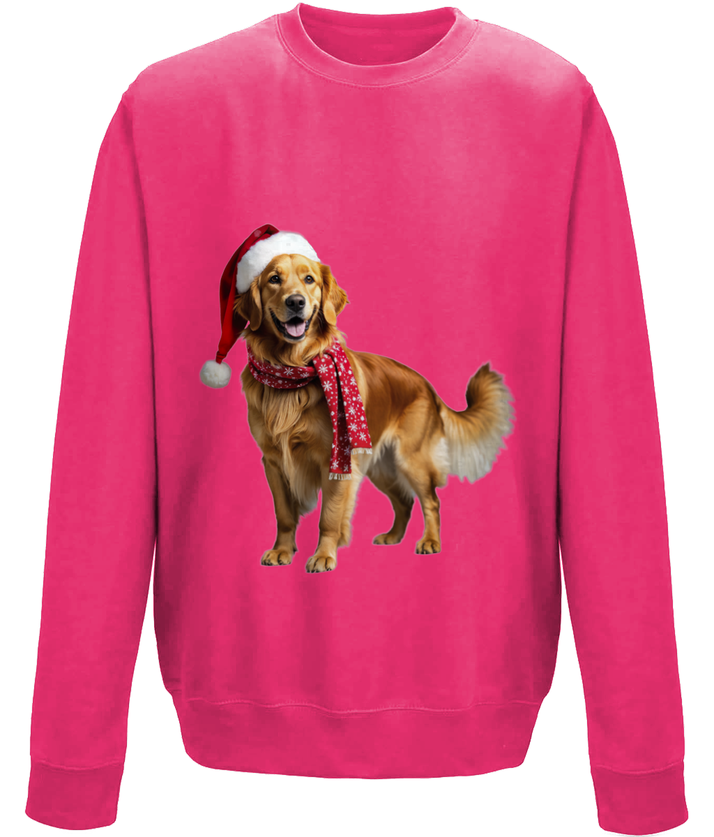 Golden Retriever Festive Nugget Childrens Sweatshirt (Standard)