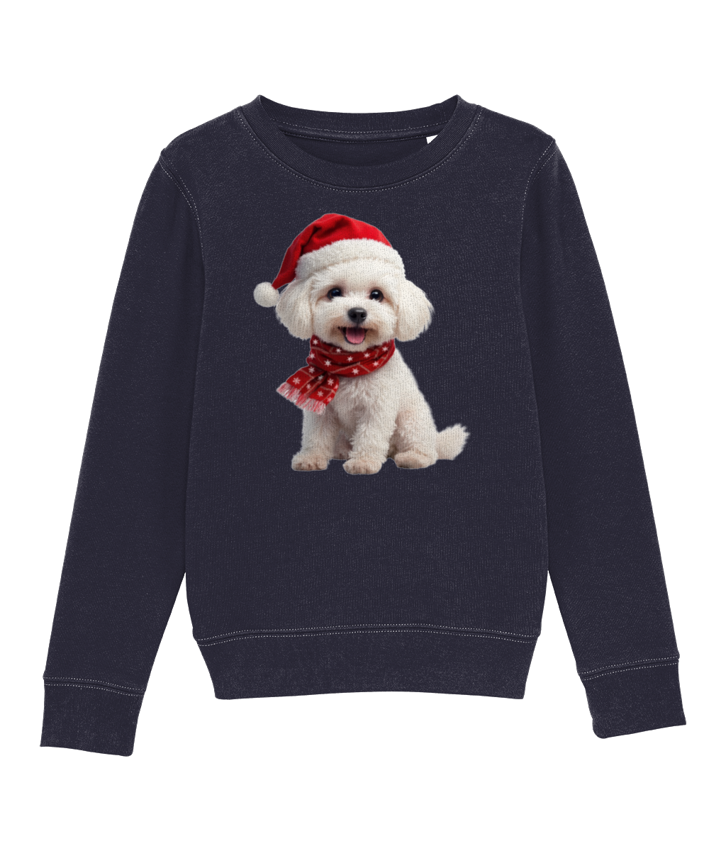 Bichon Frise Festive Siona Childrens Sweatshirt (Premium)