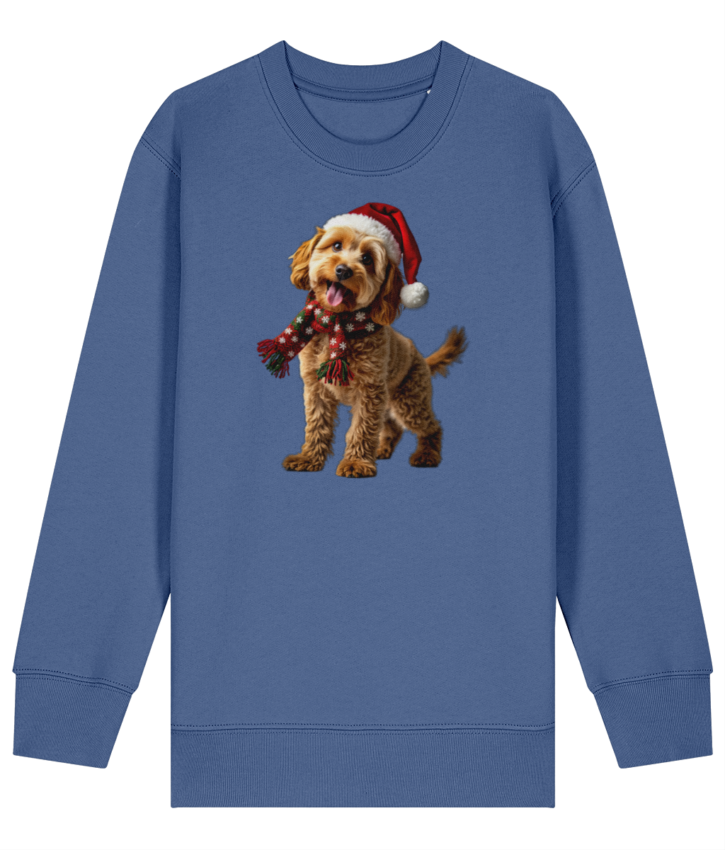 Cockapoo Festive Carwyn Childrens Sweatshirt (Premium).