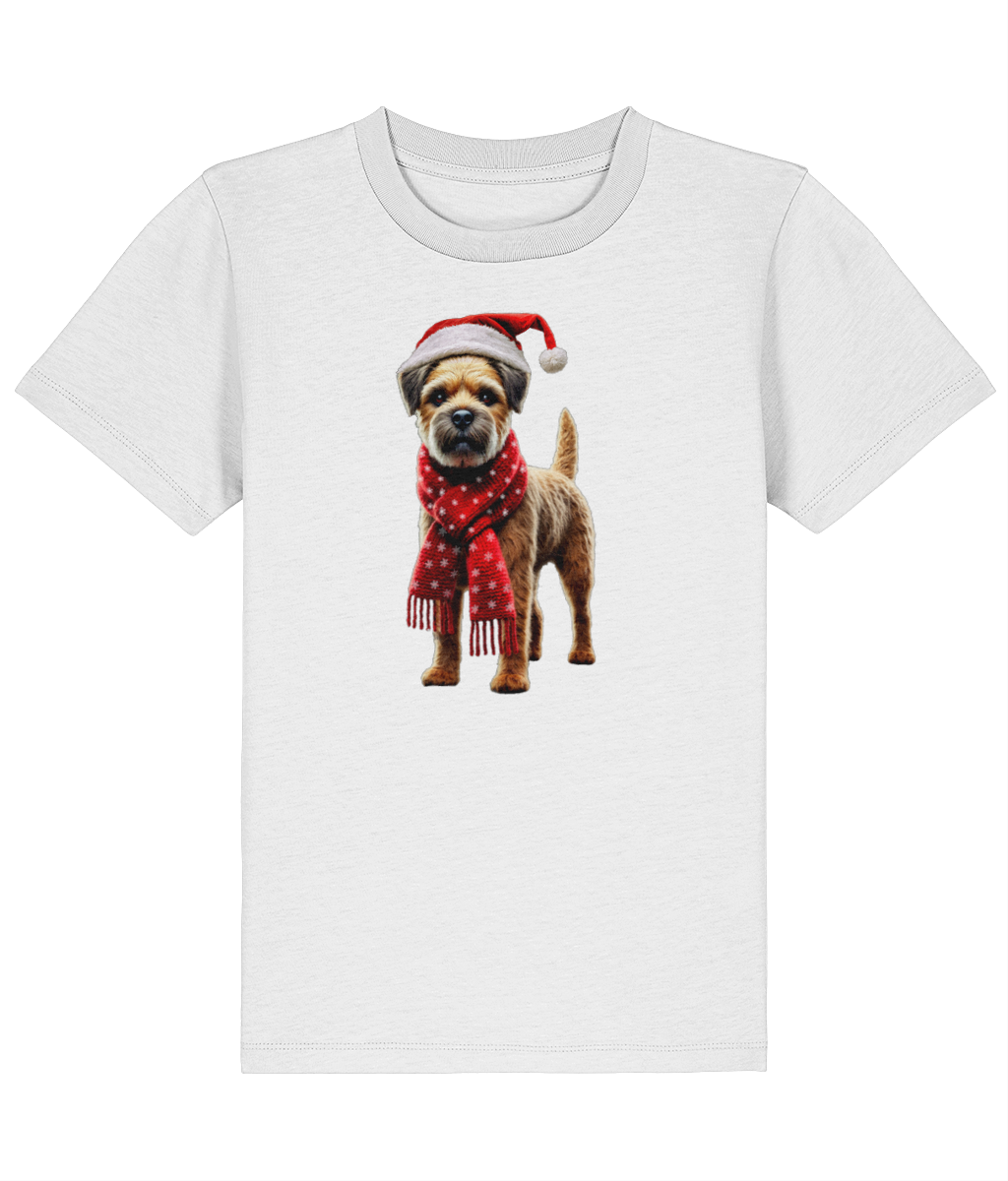 Border Terrier Festive Fallon Childrens T-shirt (Premium)