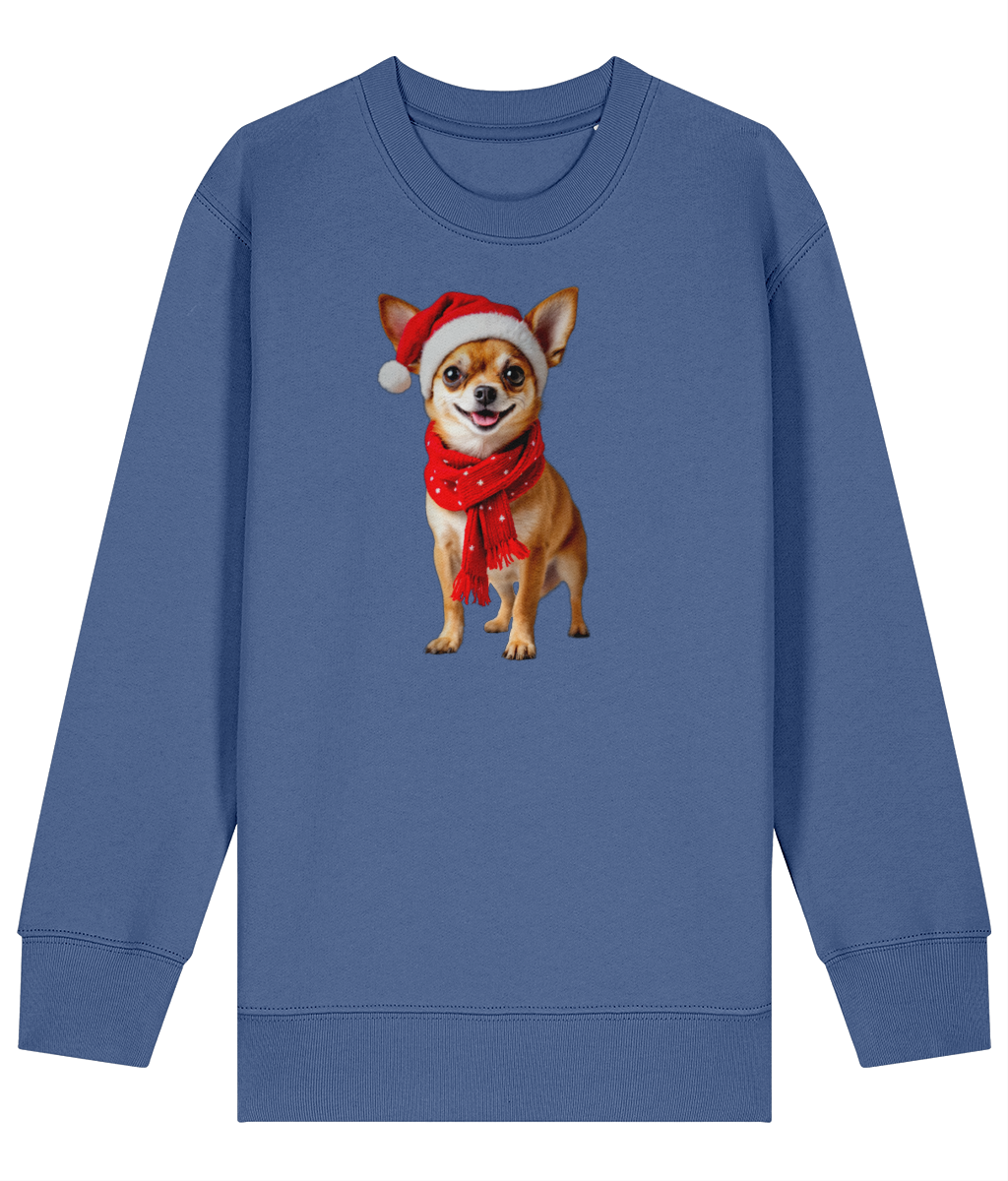 Chihuahua Festive Pixie Childrens Sweatshirt (Premium).