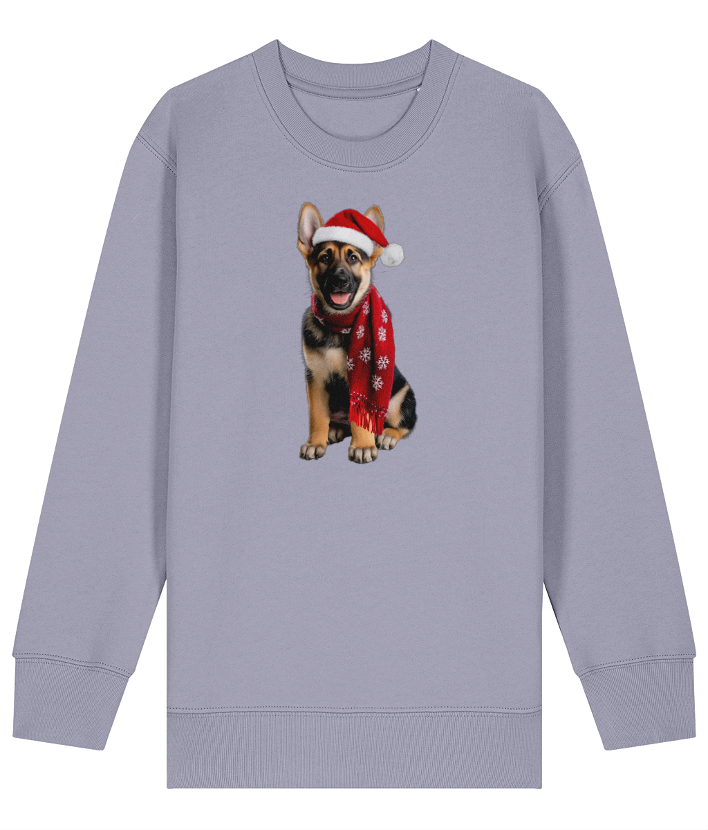 German Shepherd Festive Rebel Childrens Sweatshirt (Premium).