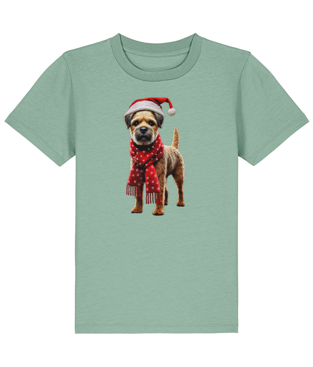 Border Terrier Festive Fallon Childrens T-shirt (Premium)