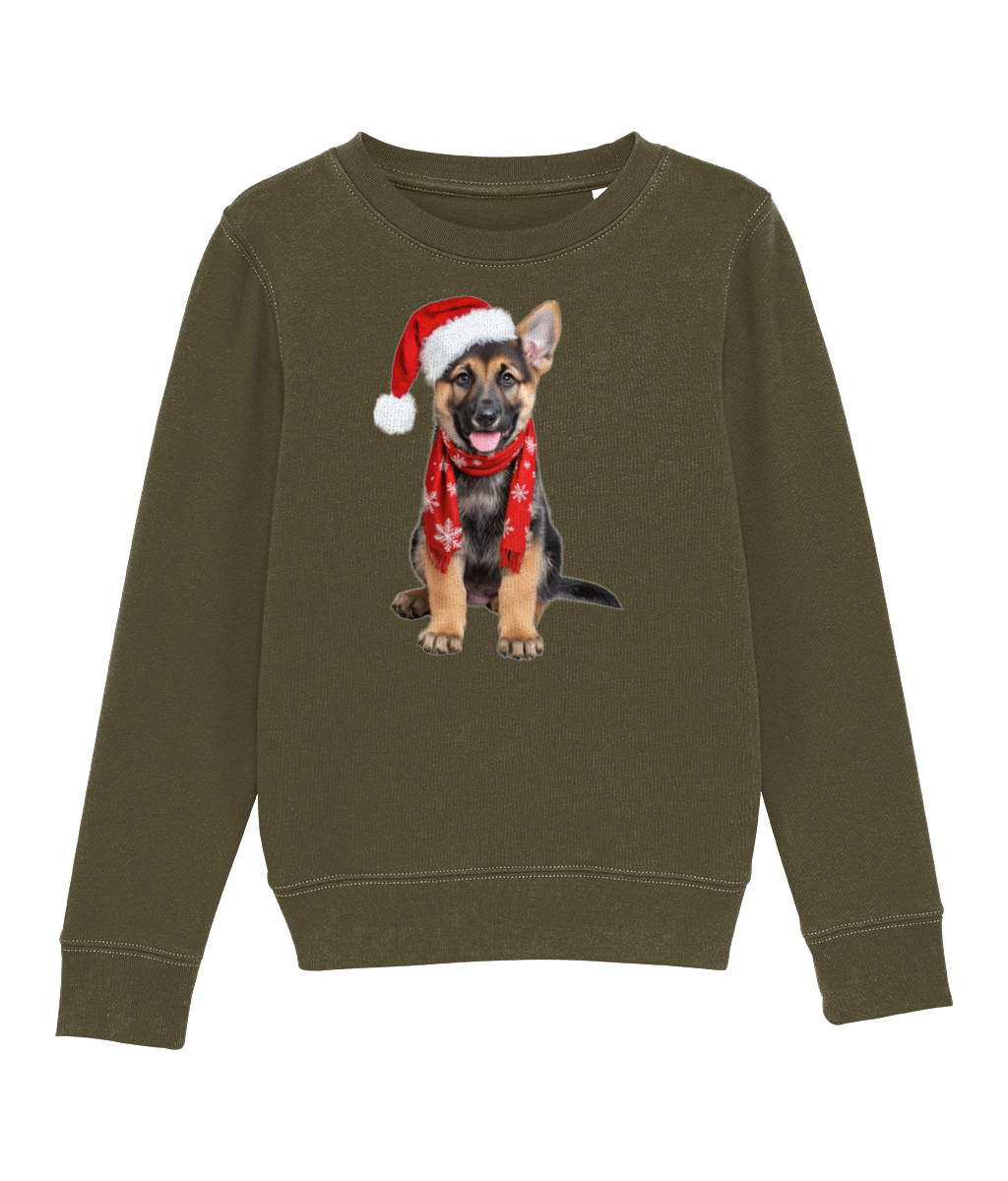 German Shepherd Festive Rina Childrens Sweatshirt (Premium)