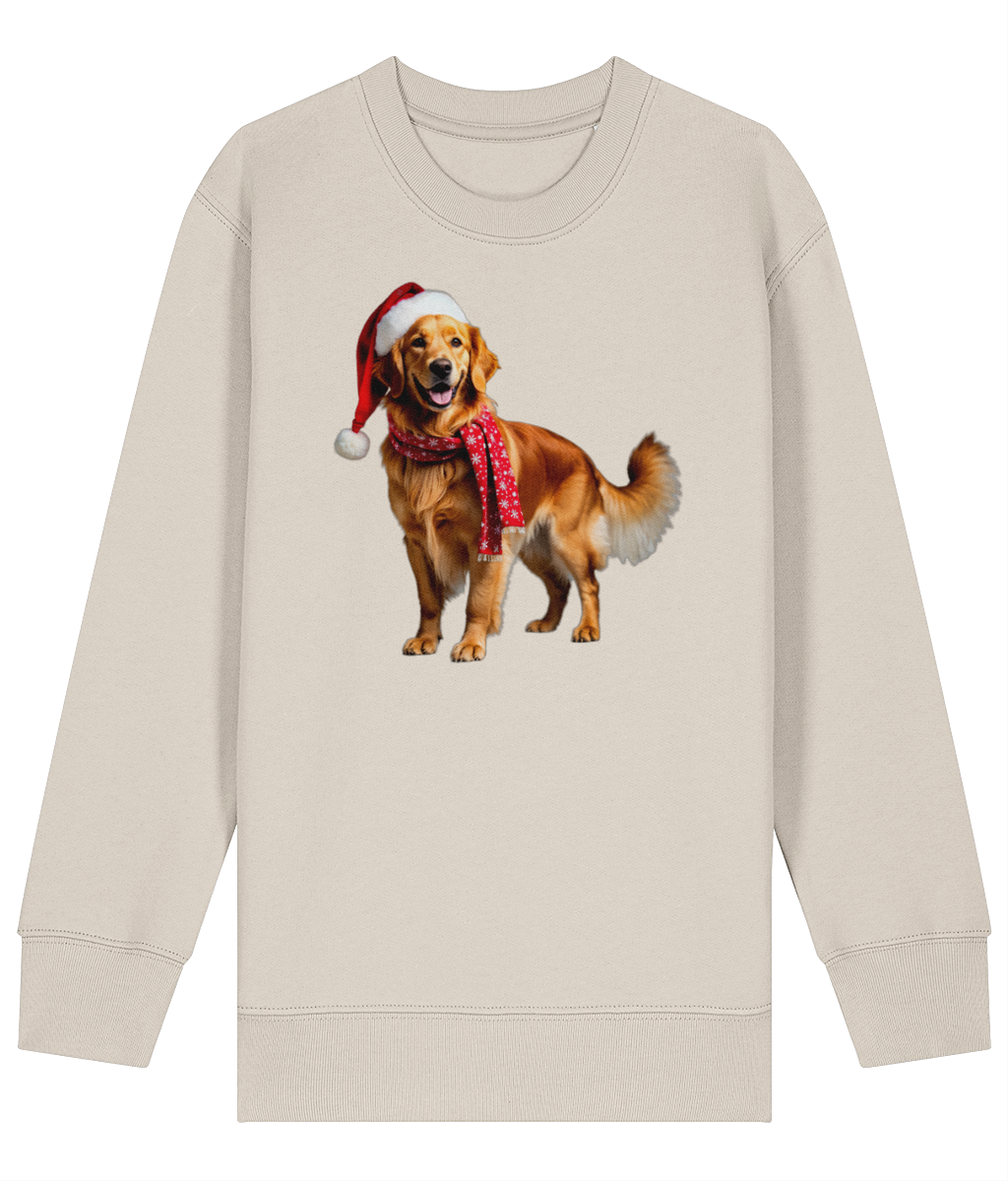 Golden Retriever Festive Nugget Childrens Sweatshirt (Premium).