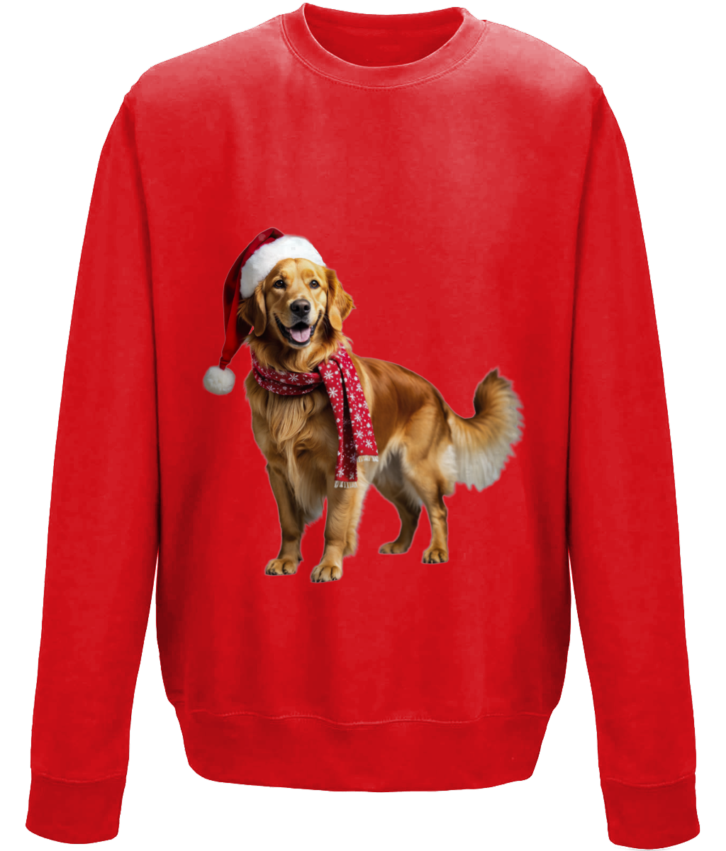 Golden Retriever Festive Nugget Childrens Sweatshirt (Standard)