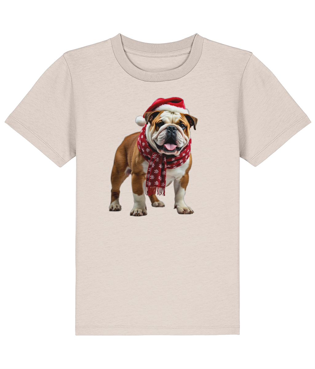 Bulldog Festive Menna Childrens T-shirt (Premium)